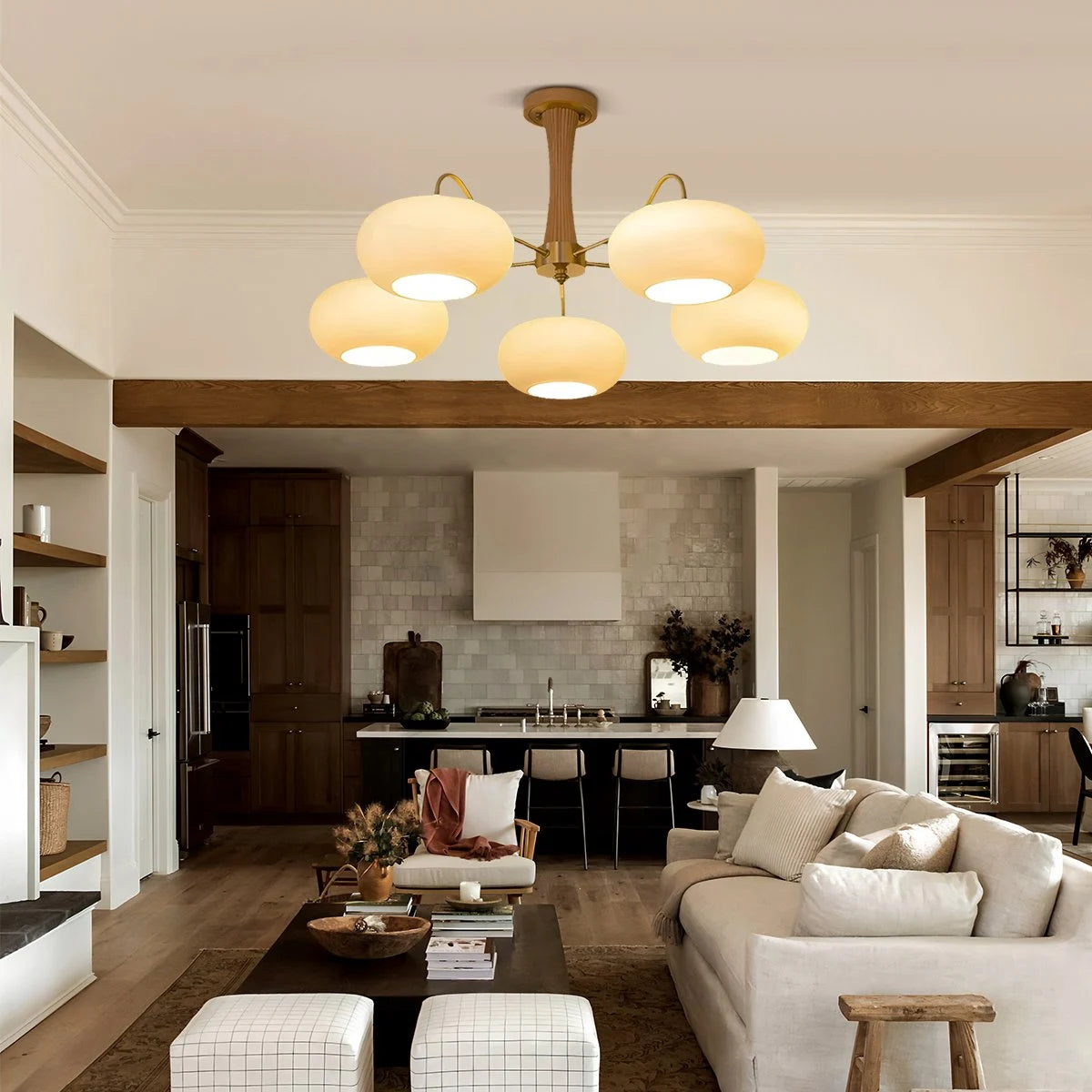 Antizer Brass Wooden Persimmon Chandelier