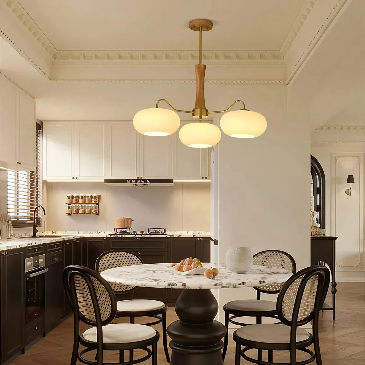 Antizer Brass Wooden Persimmon Chandelier