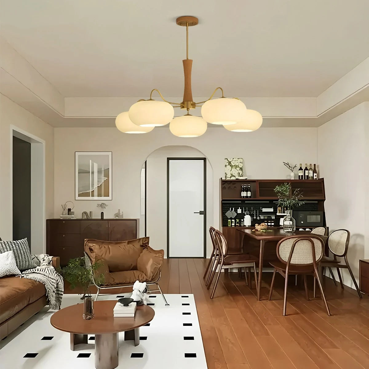 Antizer Brass Wooden Persimmon Chandelier