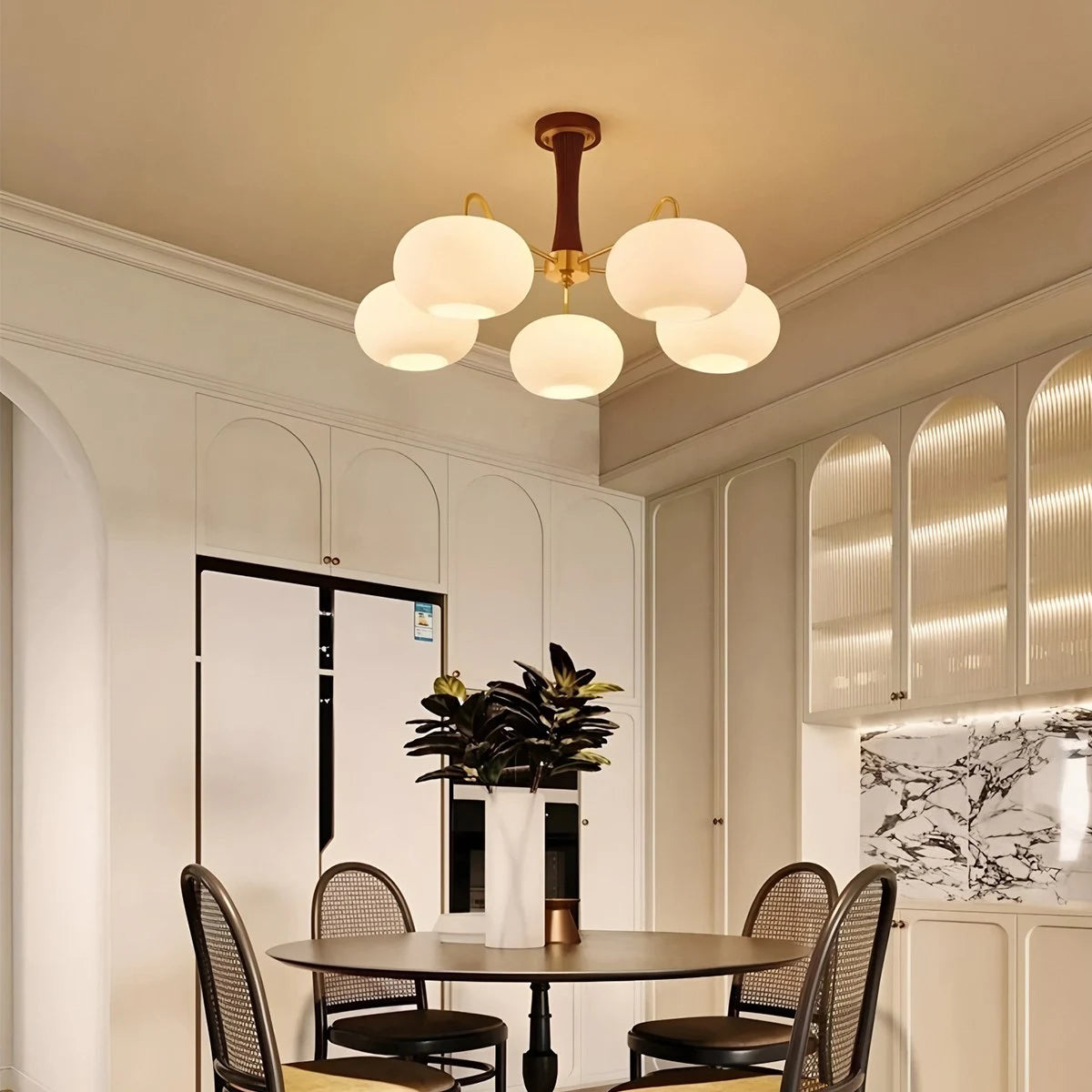 Antizer Brass Wooden Persimmon Chandelier