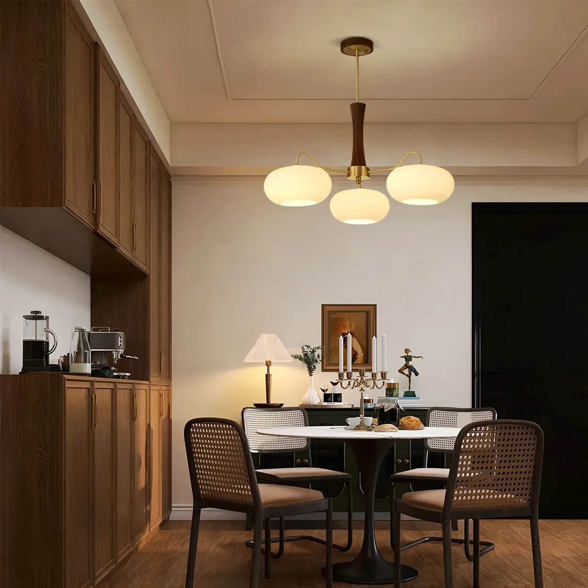Antizer Brass Wooden Persimmon Chandelier