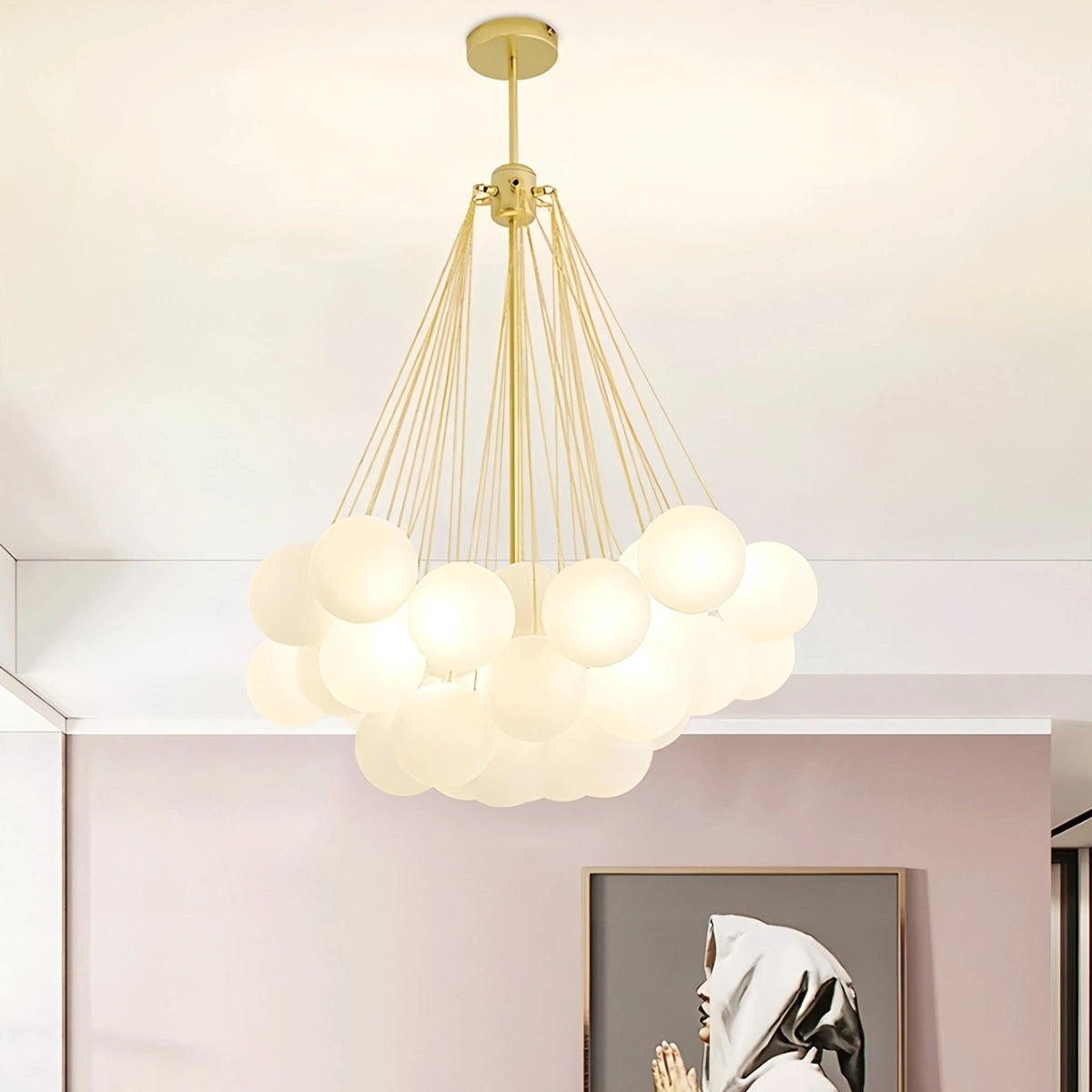 Antizer Modern Bubble Glass Chandelier for Living Room