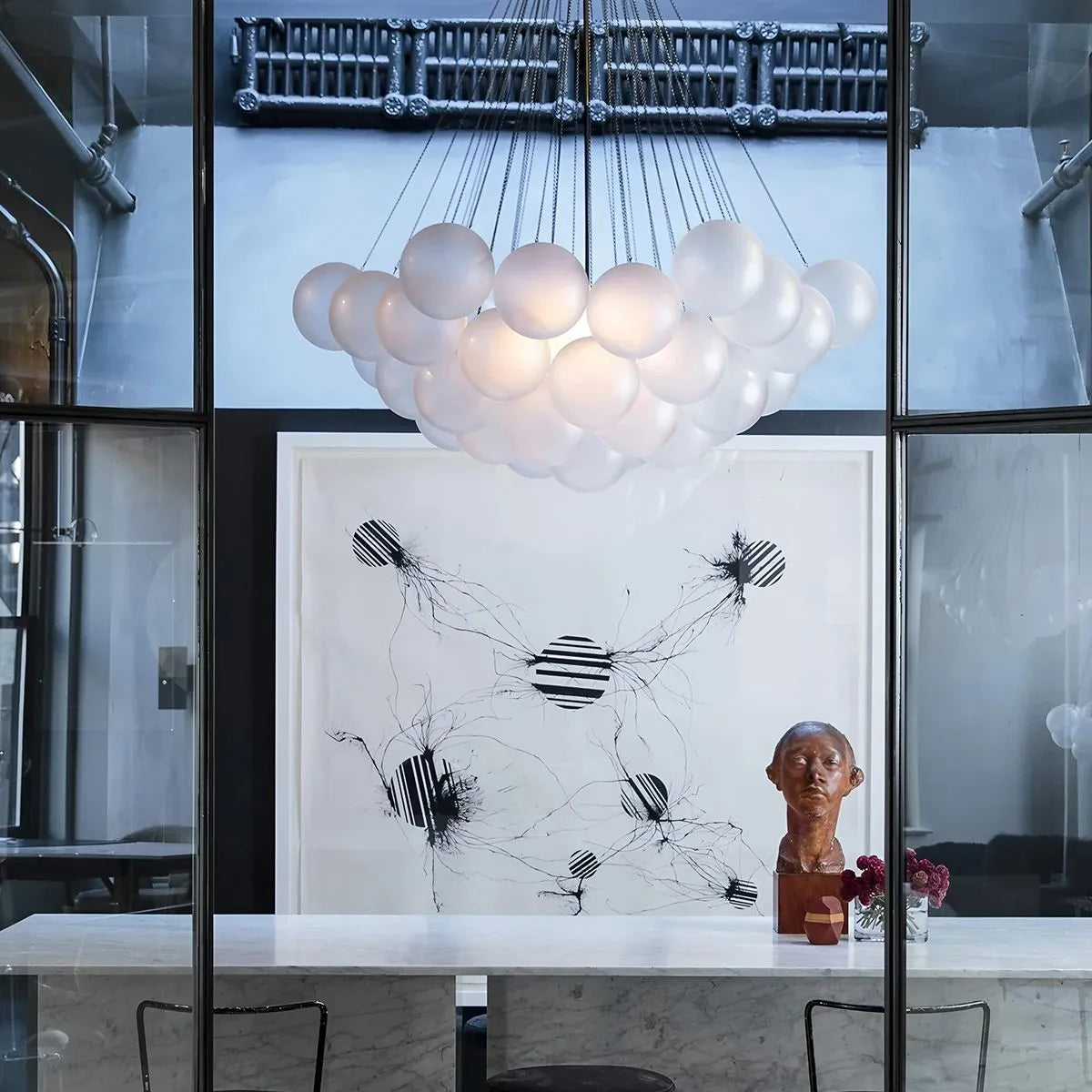 Antizer Modern Bubble Glass Chandelier for Living Room