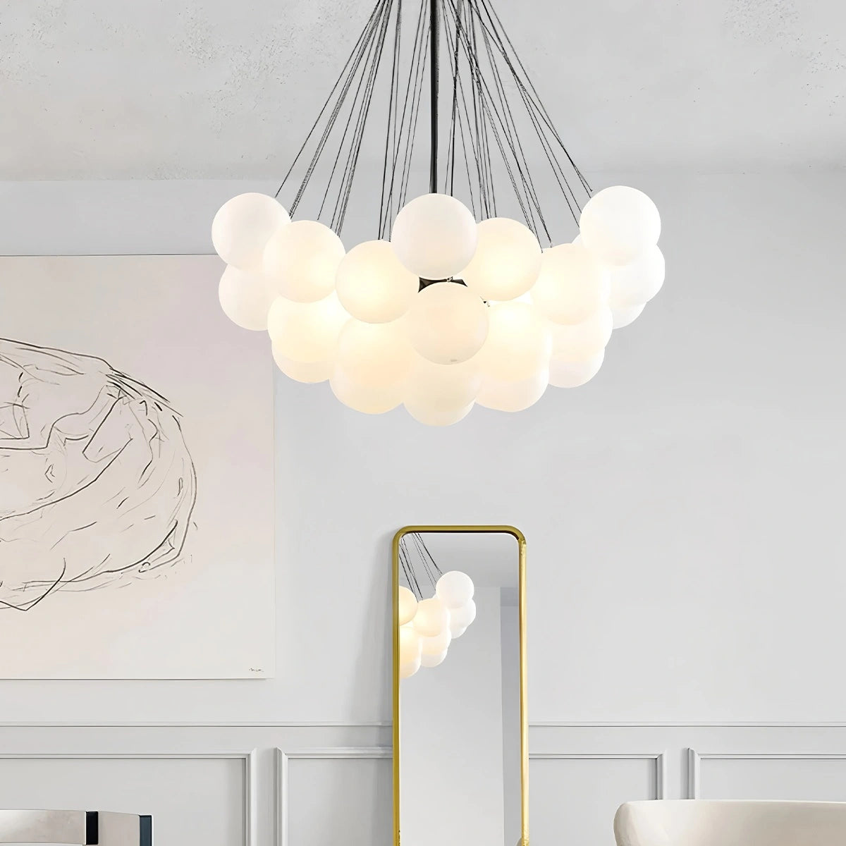 Antizer Modern Bubble Glass Chandelier for Living Room