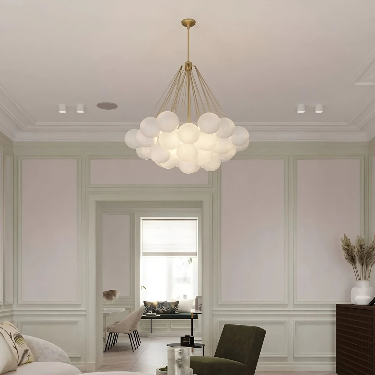 Antizer Modern Bubble Glass Chandelier for Living Room