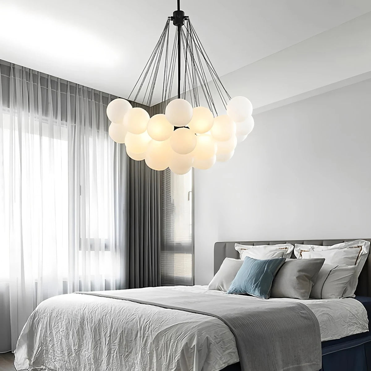 Antizer Modern Bubble Glass Chandelier for Living Room