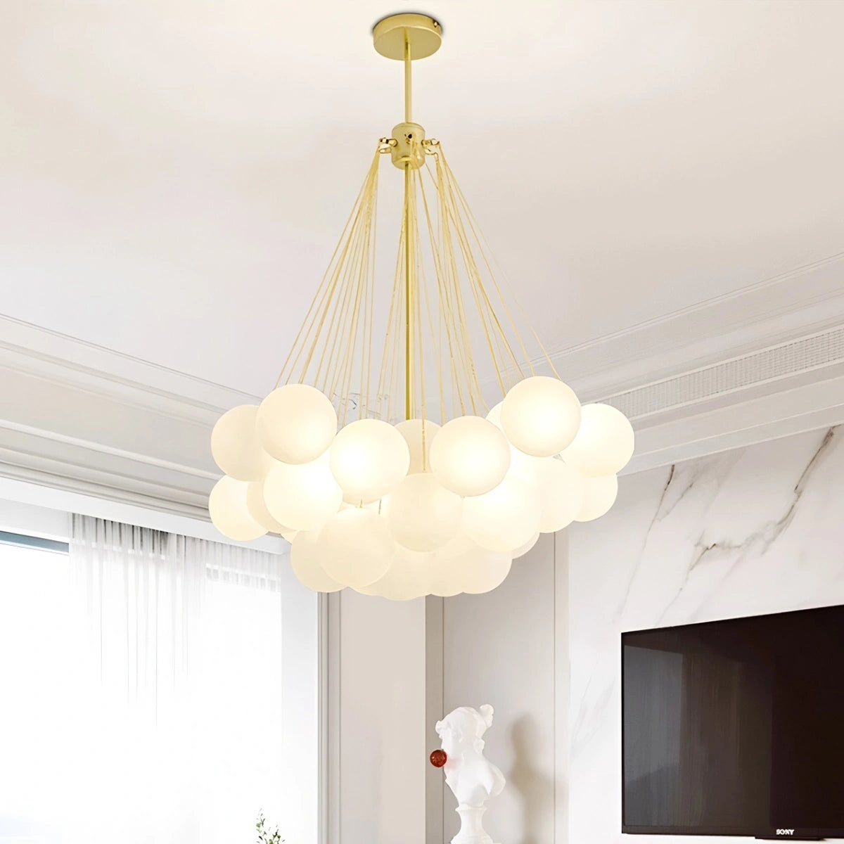 Antizer Modern Bubble Glass Chandelier for Living Room