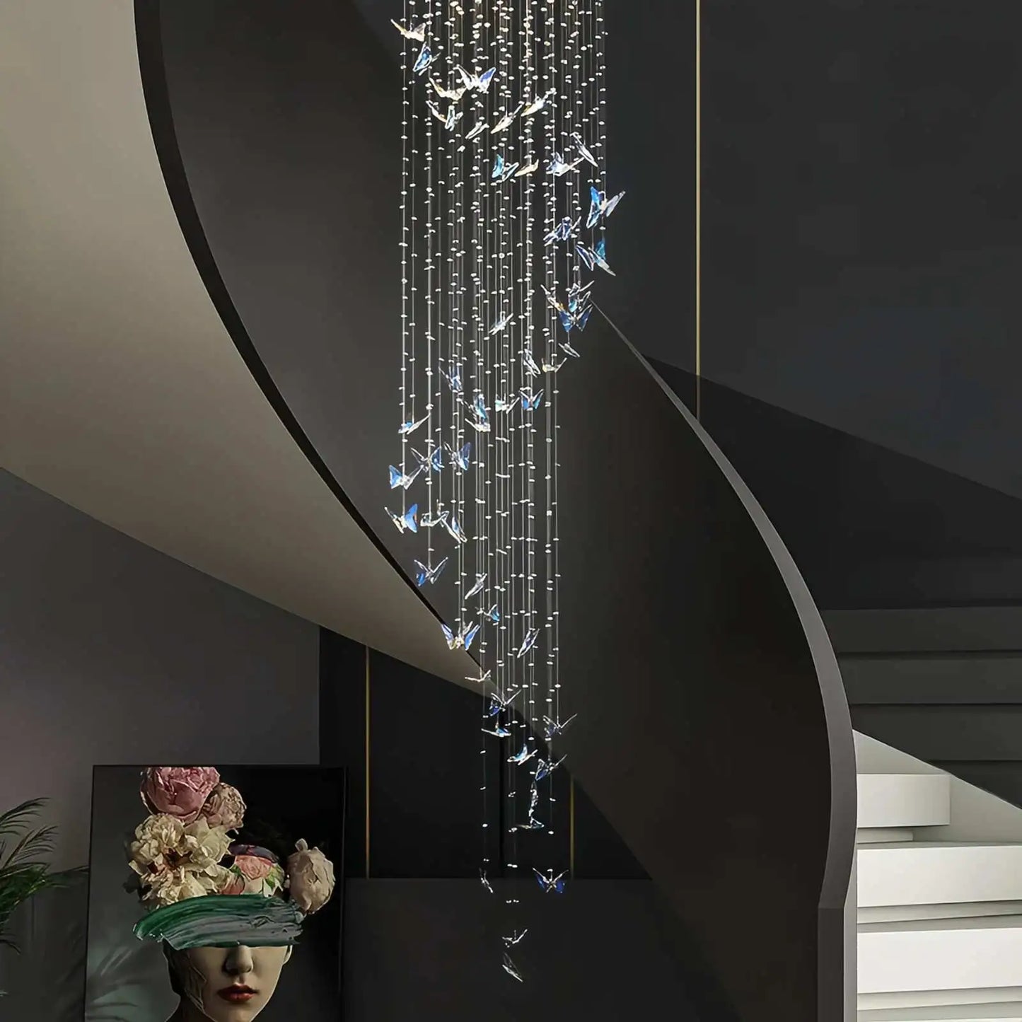 Antizer Butterfly Chandelier Hanging Lights for Staircase