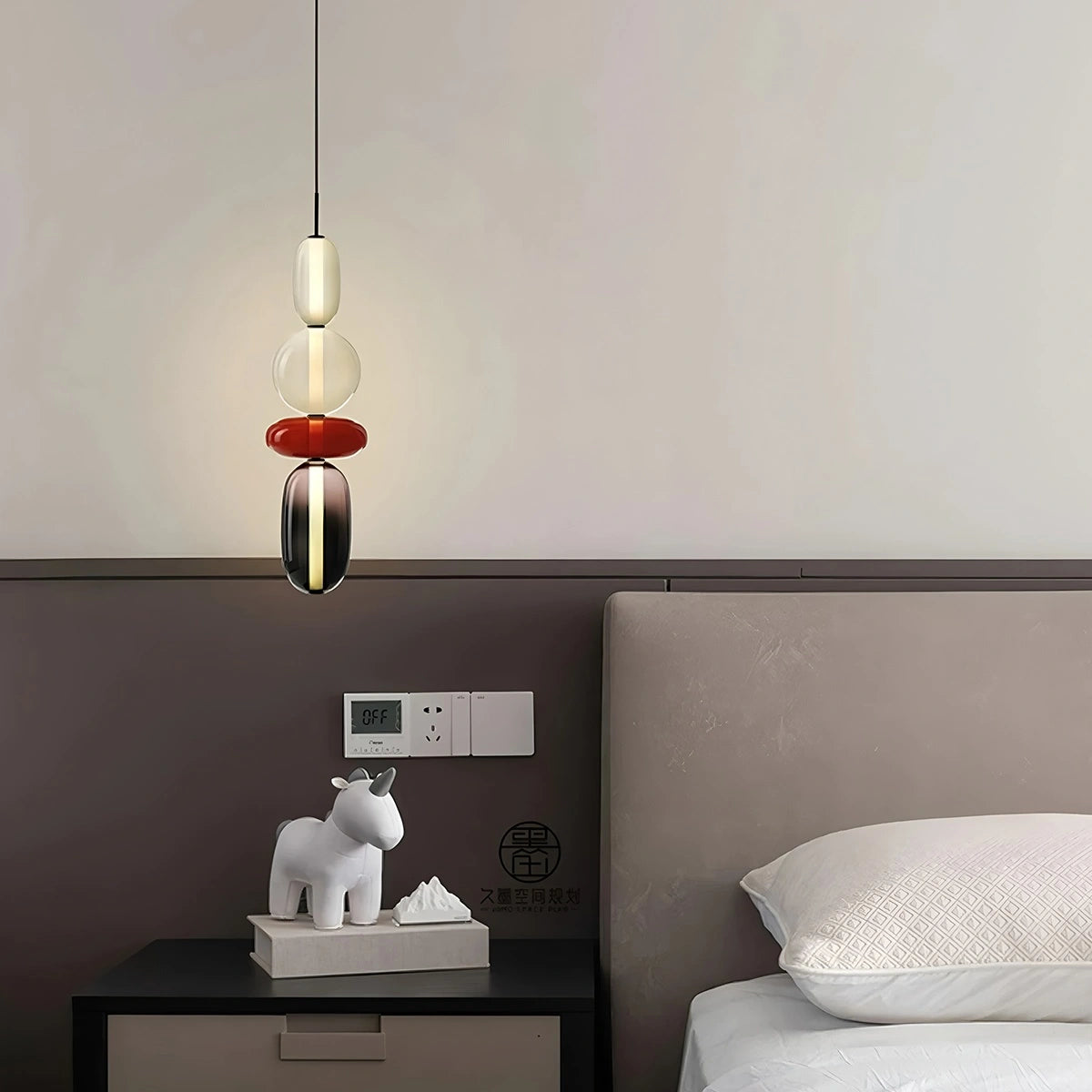 Antizer Candied Glass Pendant Light for Bedroom