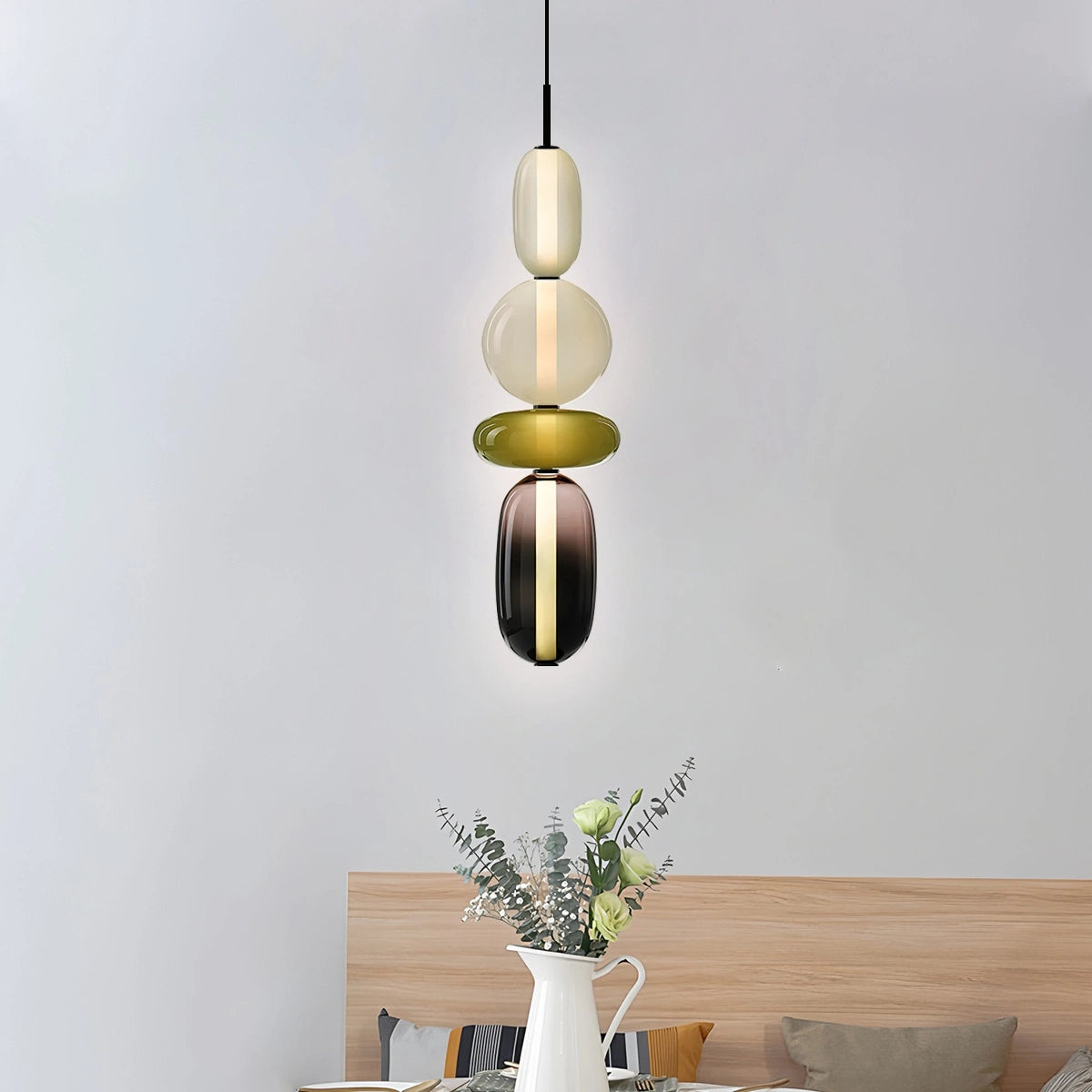 Antizer Candied Glass Pendant Light for Bedroom
