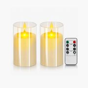 Antizer Clear Acrylic Glass Pillar Flameless Candle 2 Pack × 63