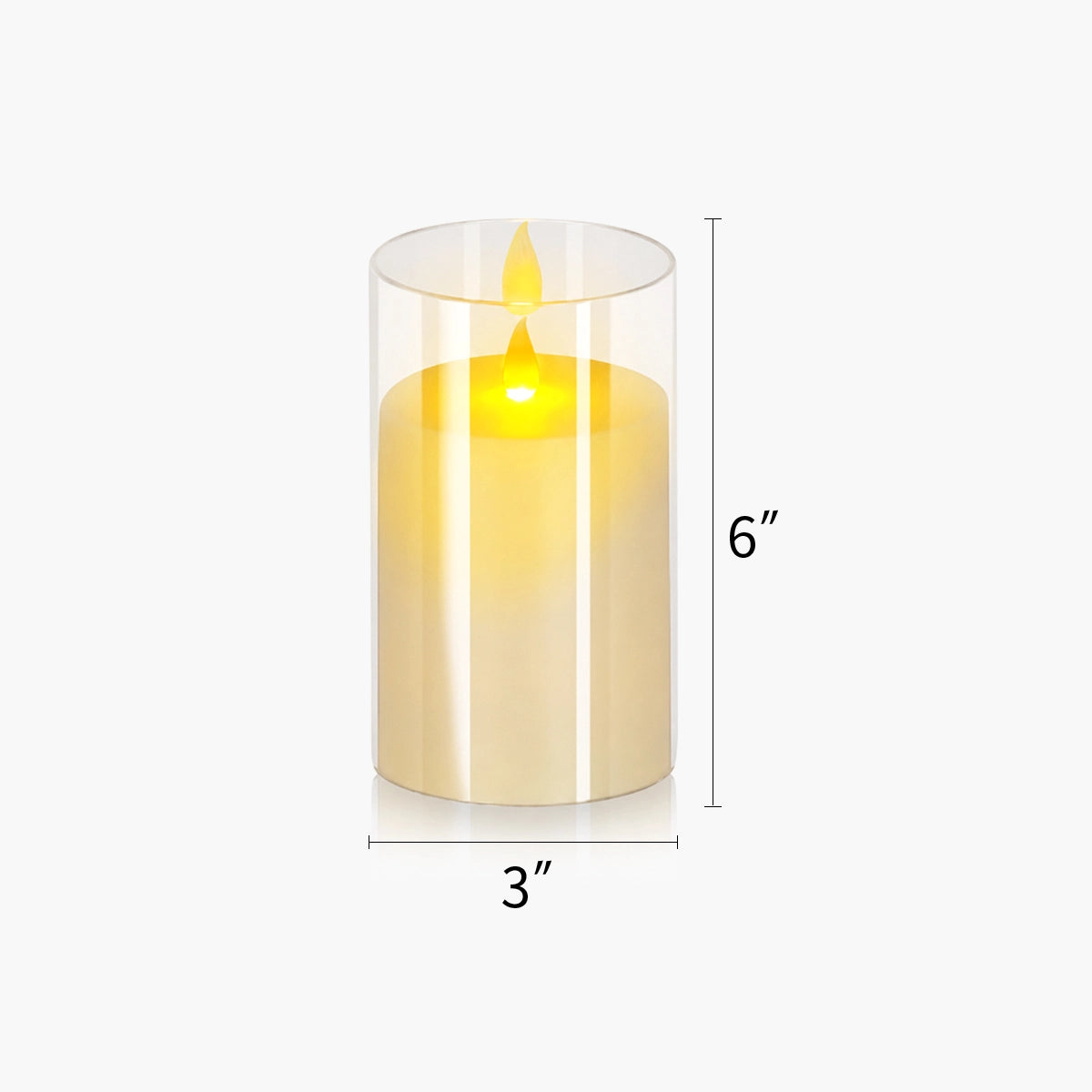 Antizer Clear Acrylic Glass Pillar Flameless Candle 2 Pack × 63