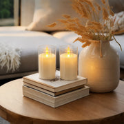 Antizer Clear Acrylic Glass Pillar Flameless Candle 2 Pack × 63