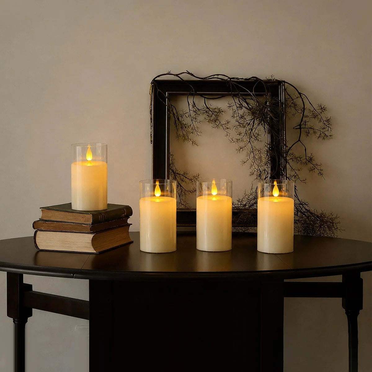 Antizer Clear Acrylic Glass Pillar Flameless Candle 2 Pack × 63