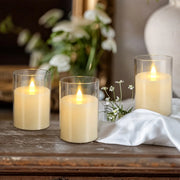 Antizer Clear Acrylic Glass Pillar Flameless Candle 12 Pack × 6