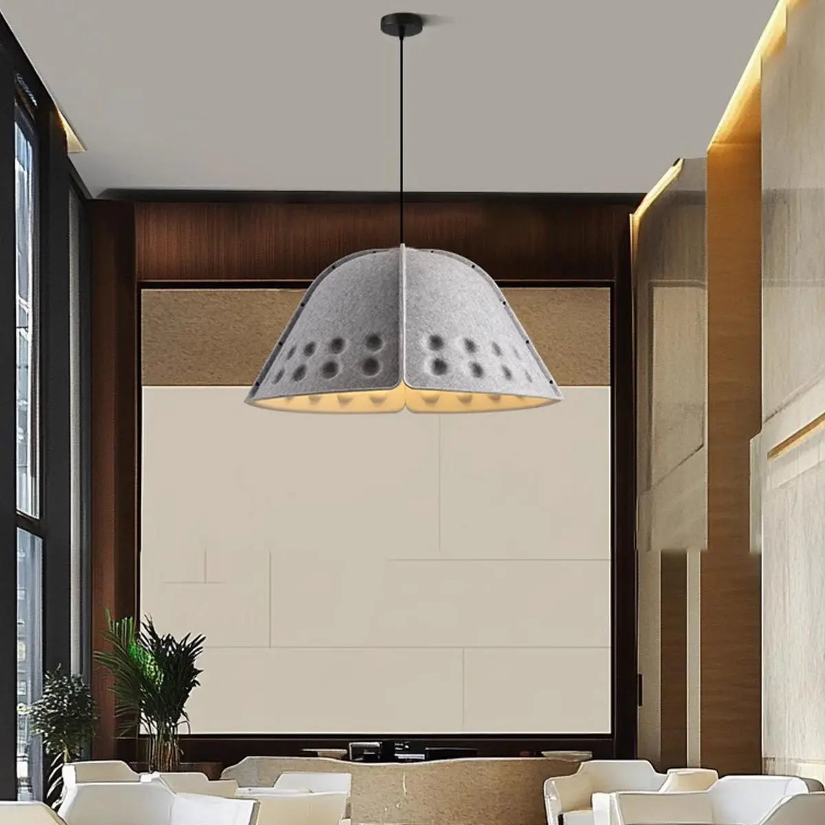 Antizer Clock Shaped Hot Pressed Acoustic Pendant Light