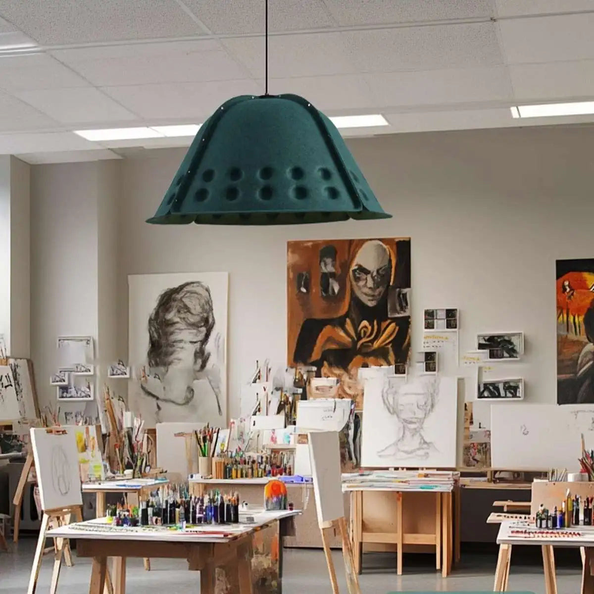 Antizer Clock Shaped Hot Pressed Acoustic Pendant Light