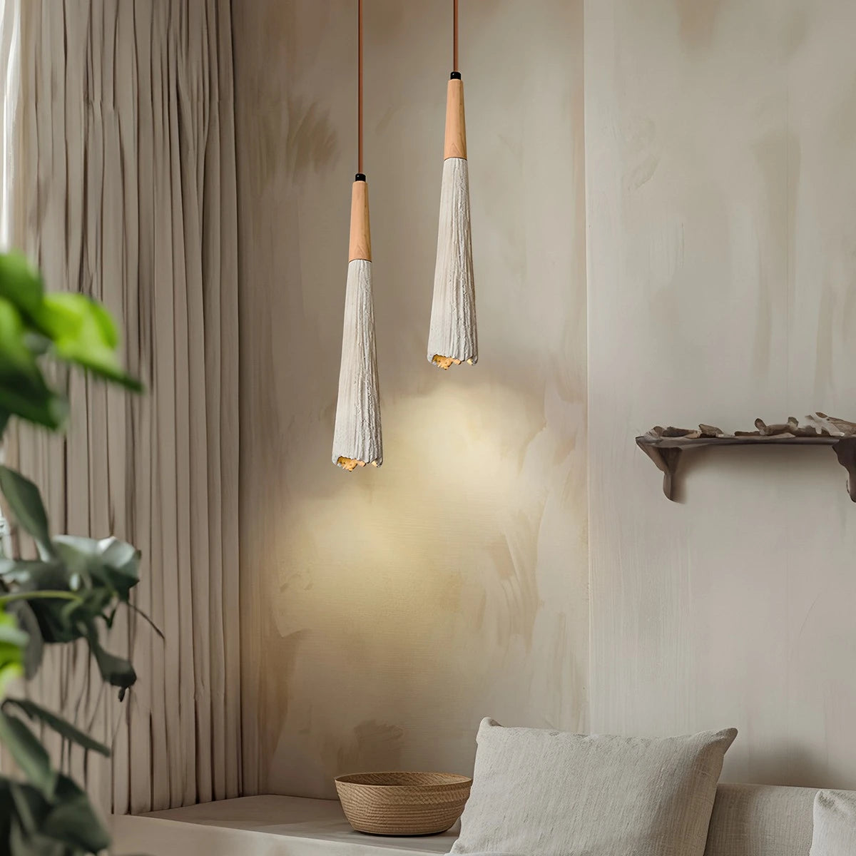 Antizer Concrete Pleated Pendant Lamp for Bedroom