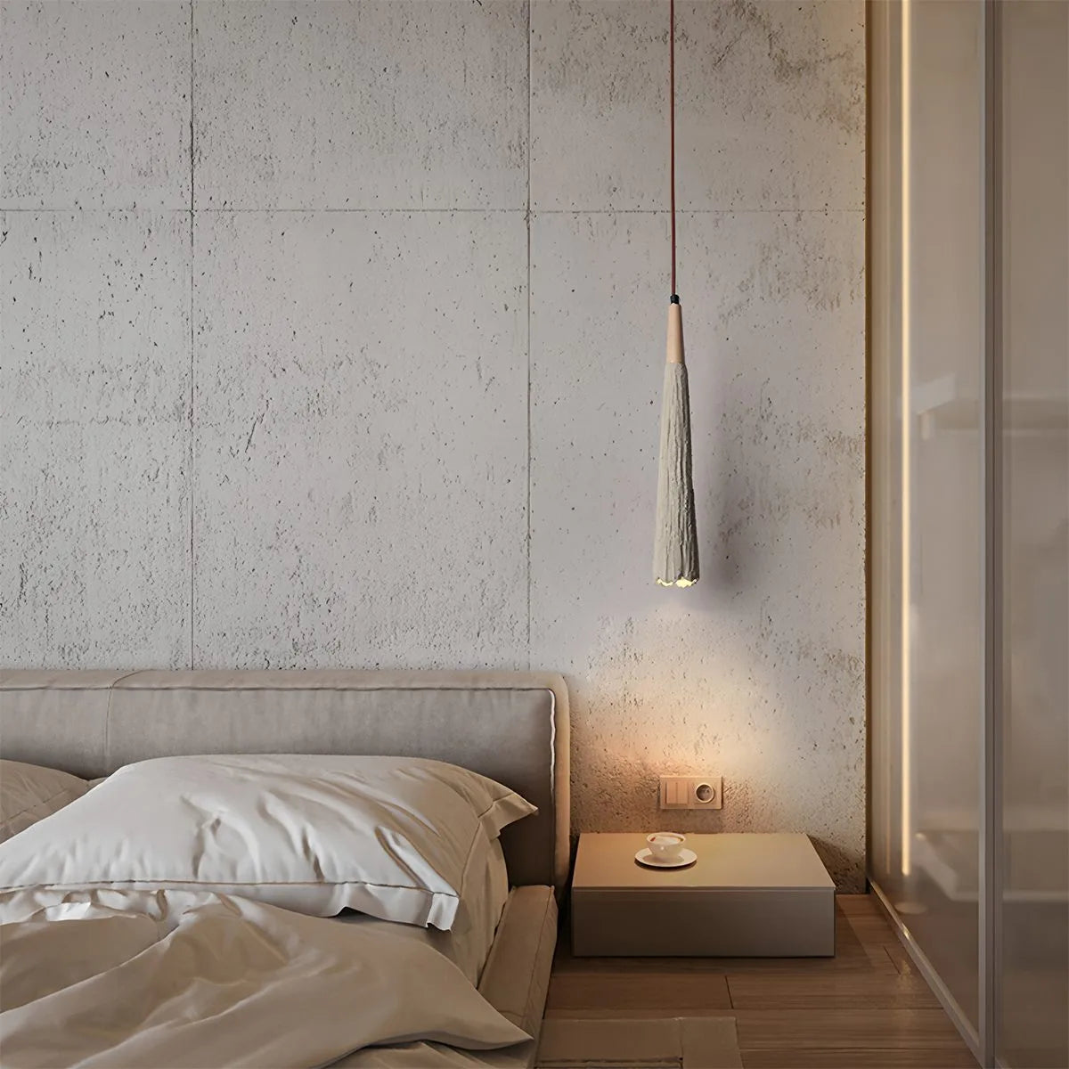 Antizer Concrete Pleated Pendant Lamp for Bedroom