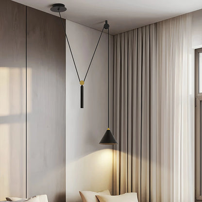 Antizer Cone Counterweight Pulley Swag Pendant Lamp
