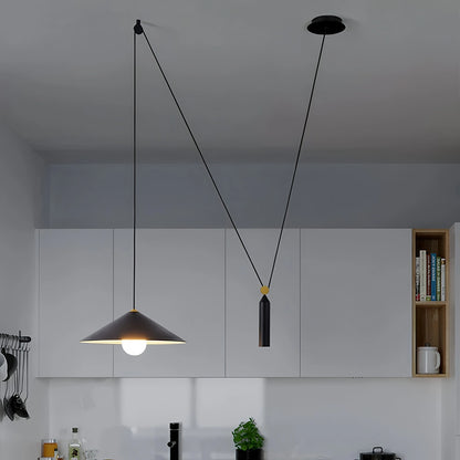 Antizer Cone Counterweight Pulley Swag Pendant Lamp
