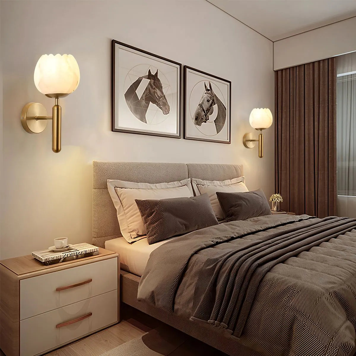 Antizer Creative Flower Shaped Alabaster Wall Lamp