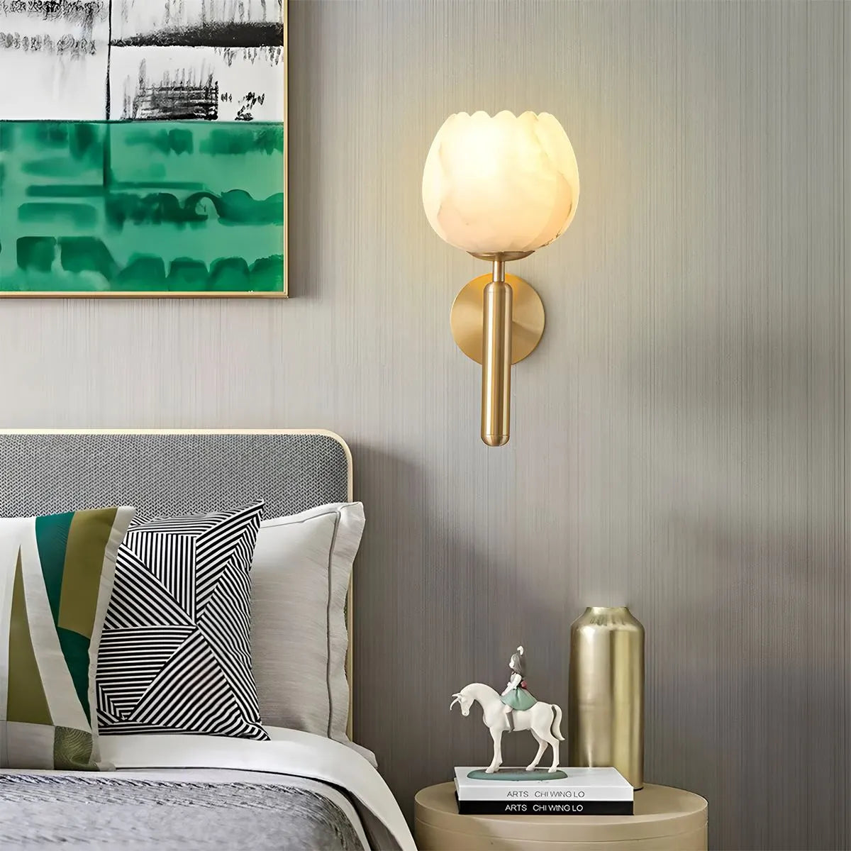 Antizer Creative Flower Shaped Alabaster Wall Lamp