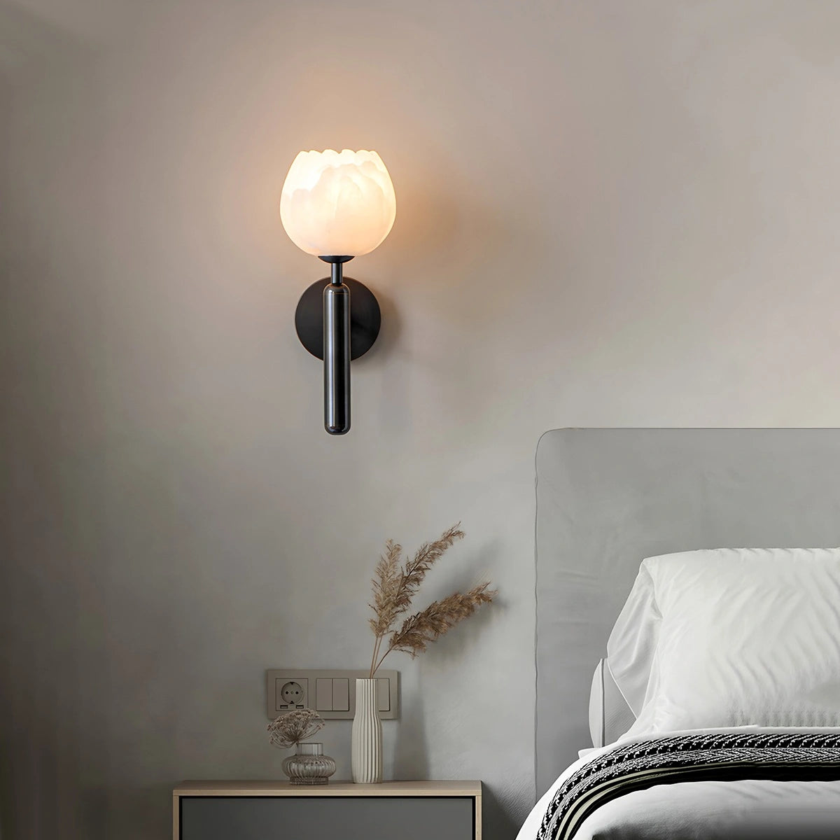 Antizer Creative Flower Shaped Alabaster Wall Lamp