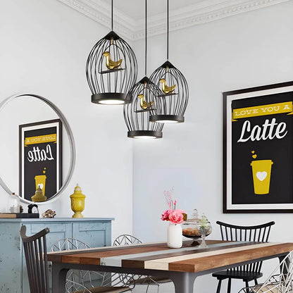 Antizer Creative Birdcage Pendant Light for Living Room