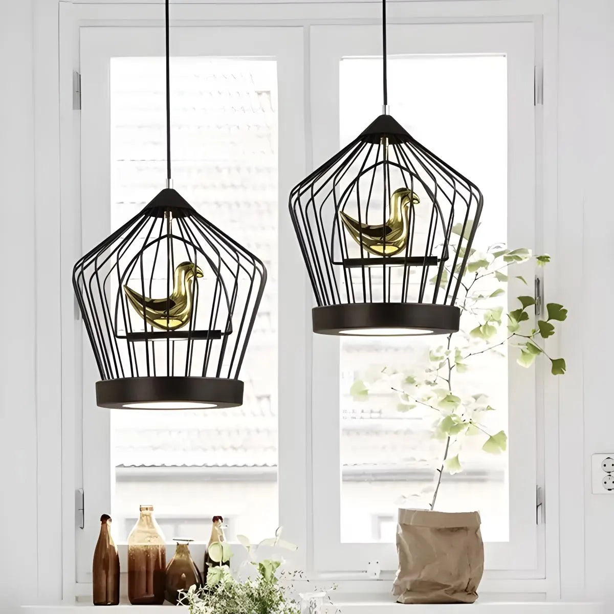 Antizer Creative Birdcage Pendant Light for Living Room