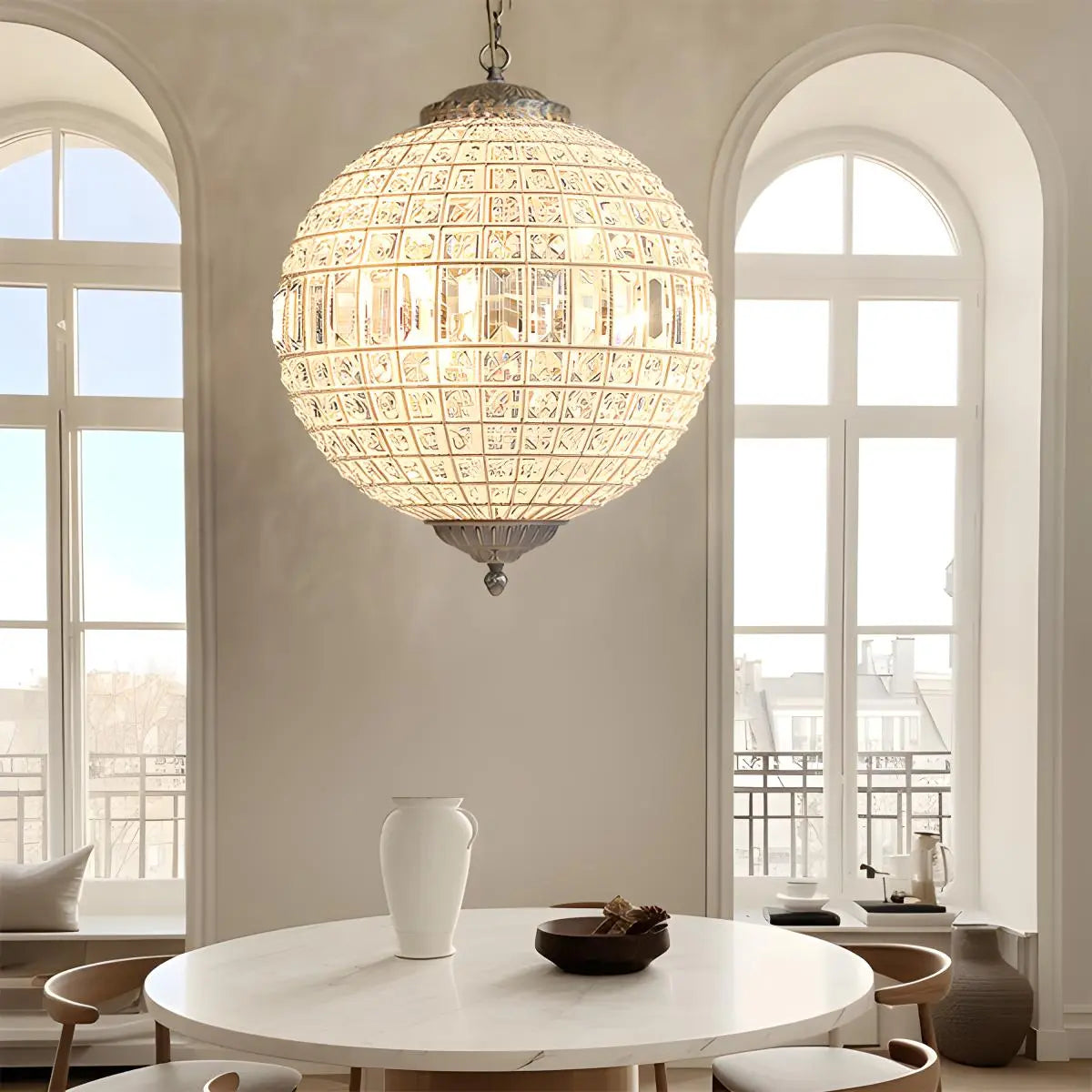 Antizer Crystal Sphere Pendant Light for Dining & Living Rooms