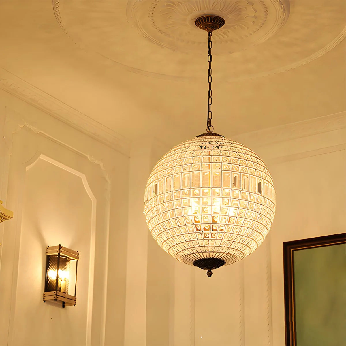 Antizer Crystal Sphere Pendant Light for Dining & Living Rooms