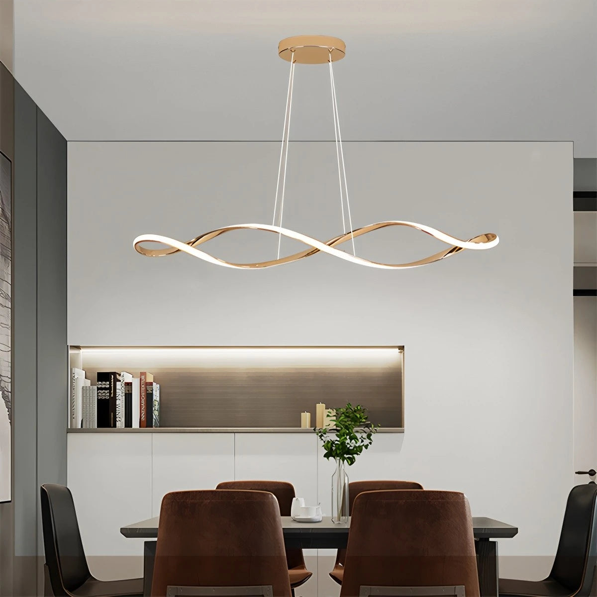 Antizer Linear Twist Pendant Light for Dining Room