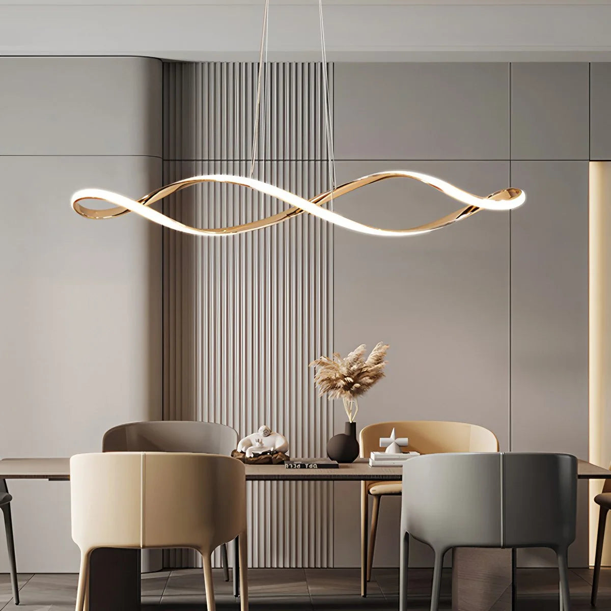 Antizer Linear Twist Pendant Light for Dining Room