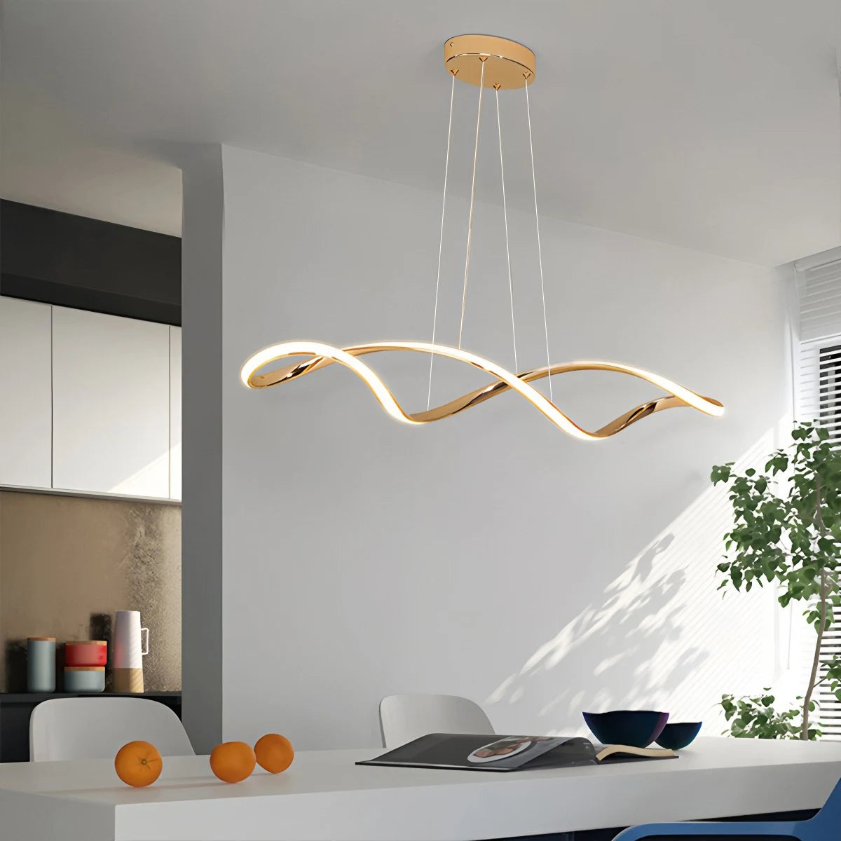 Antizer Linear Twist Pendant Light for Dining Room