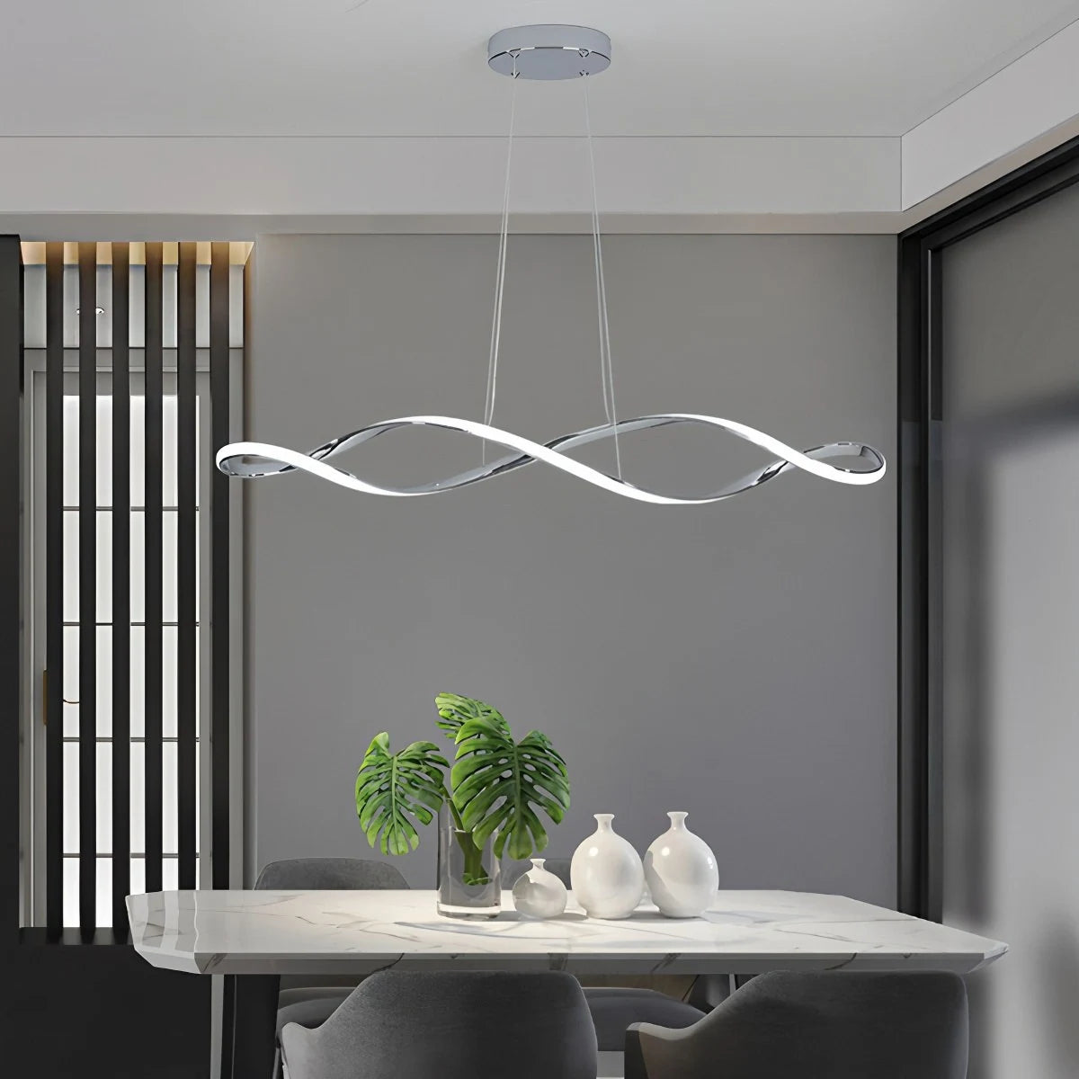 Antizer Linear Twist Pendant Light for Dining Room