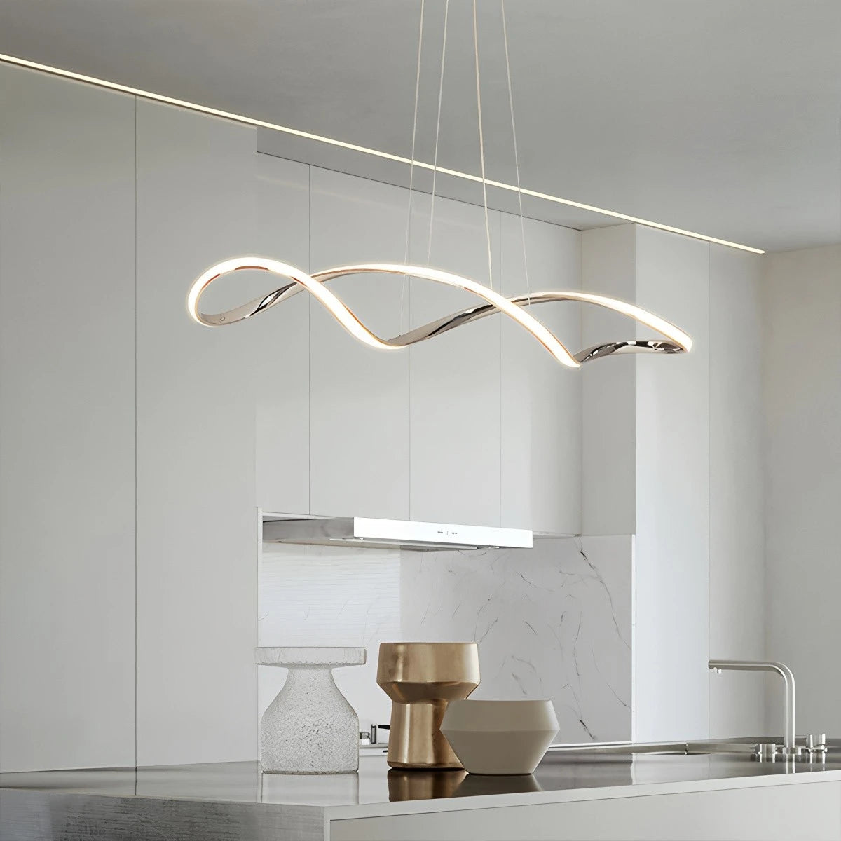 Antizer Linear Twist Pendant Light for Dining Room