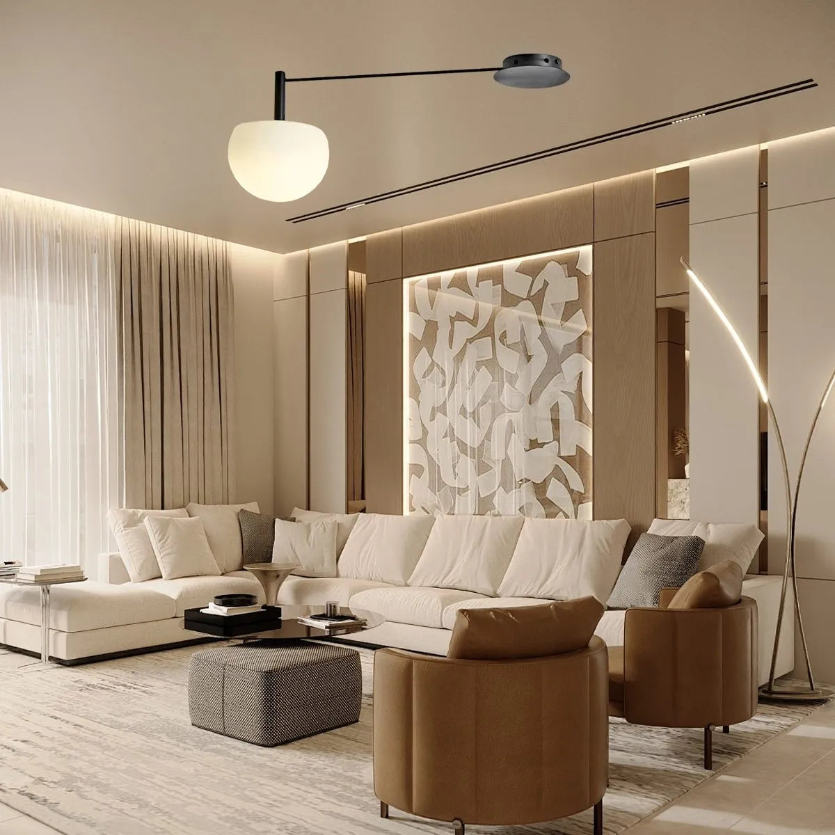 Antizer Custom Frosted Glass Globe Ceiling Light