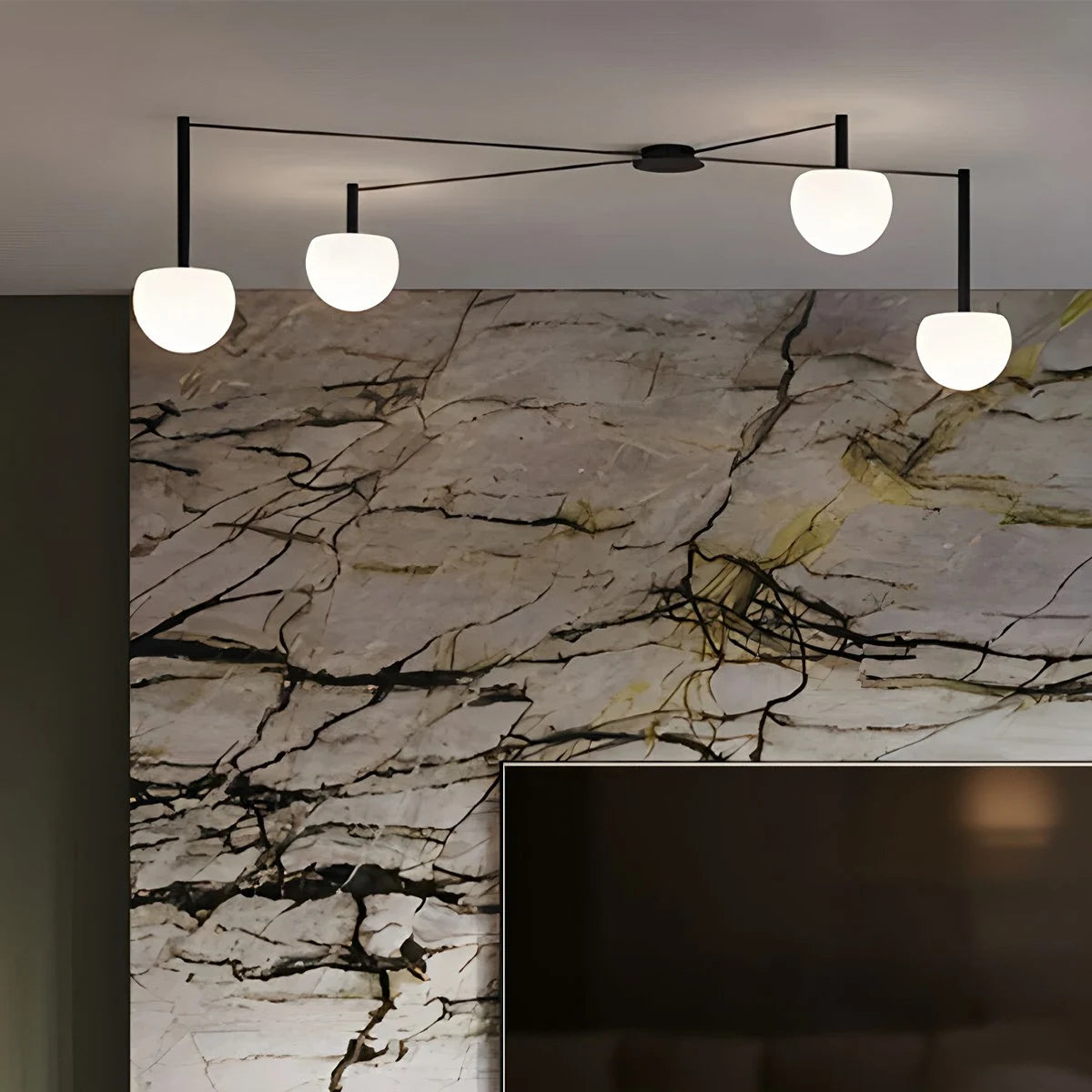 Antizer Custom Frosted Glass Globe Ceiling Light