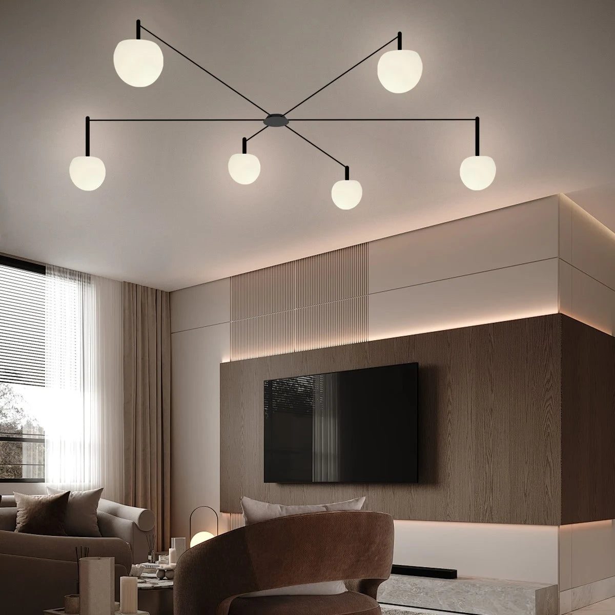 Antizer Custom Frosted Glass Globe Ceiling Light