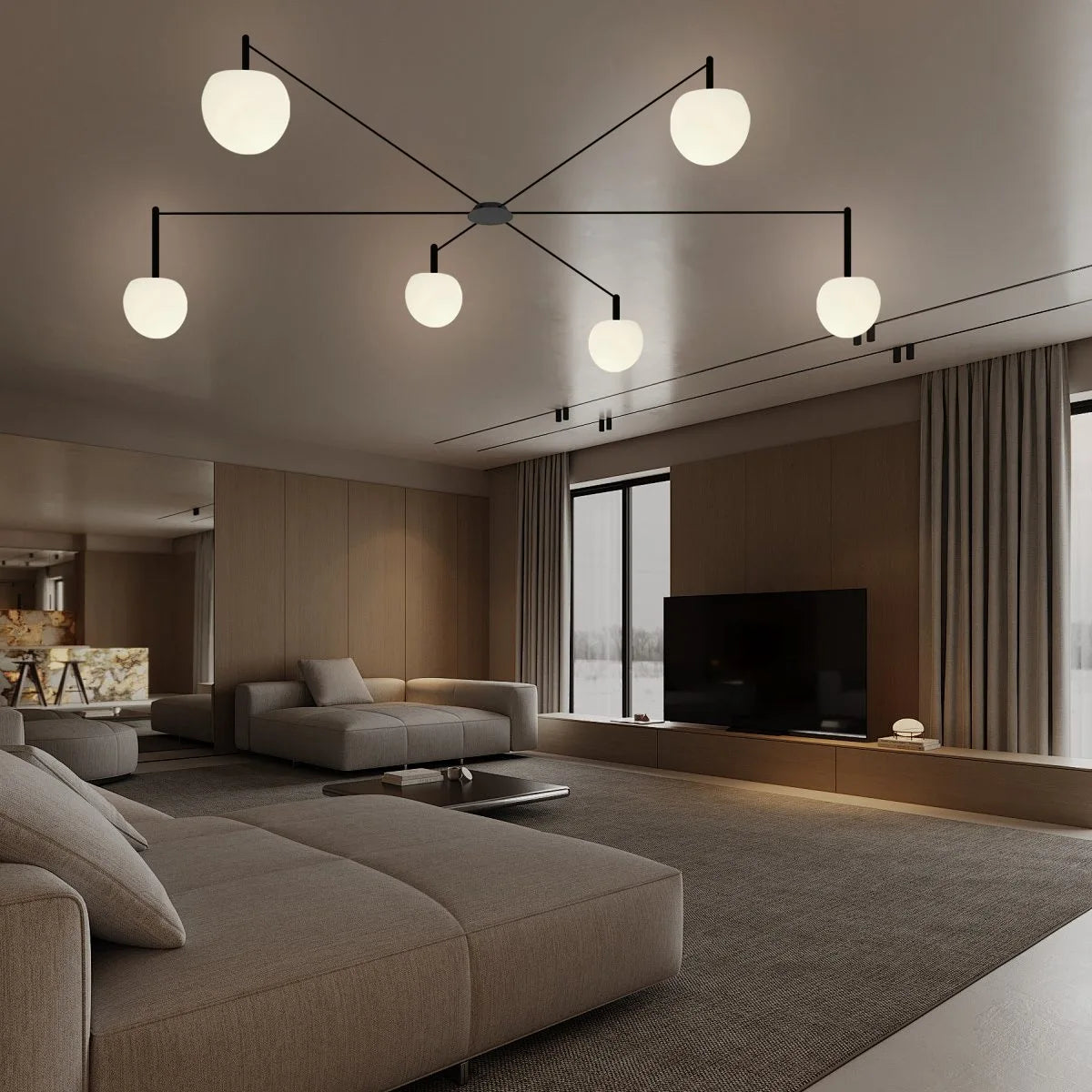 Antizer Custom Frosted Glass Globe Ceiling Light