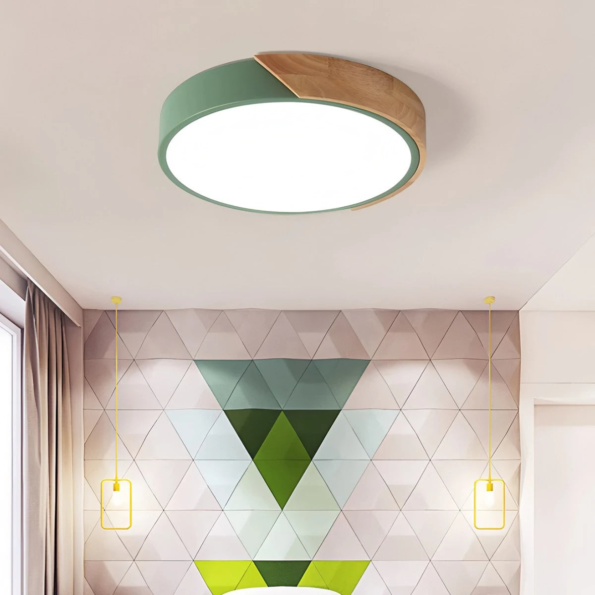Antizer Minimalist Wood Ceiling Light for Bedroom