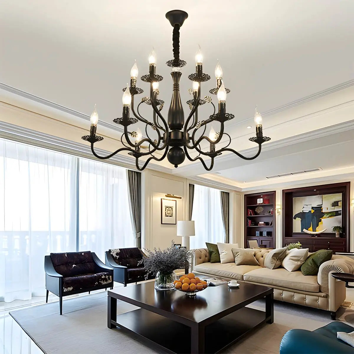 Antizer Double Layered Candle Chandelier for Dining Room