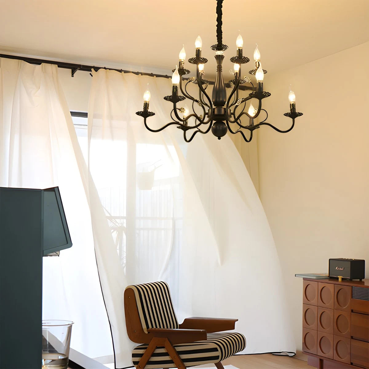 Antizer Double Layered Candle Chandelier for Dining Room
