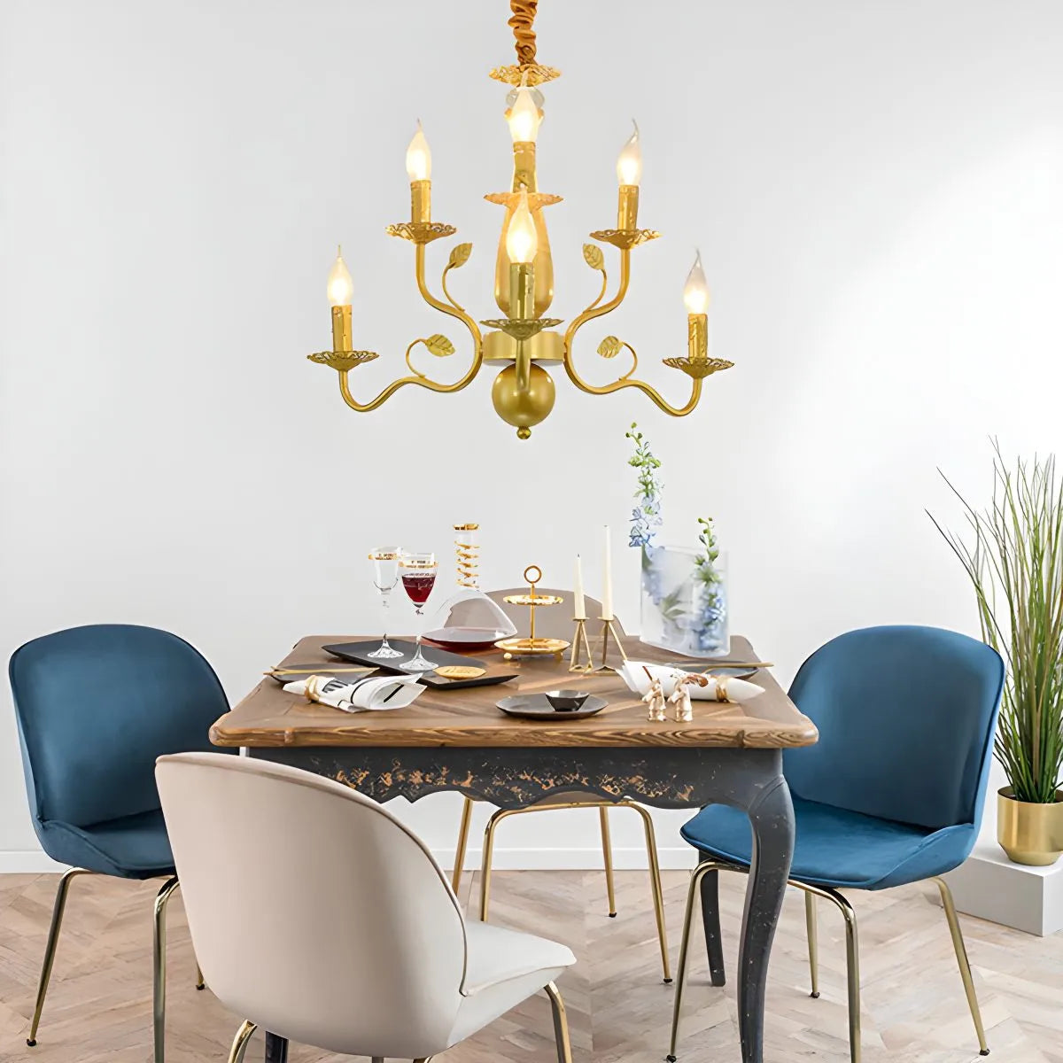 Antizer Double Layered Candle Chandelier for Dining Room