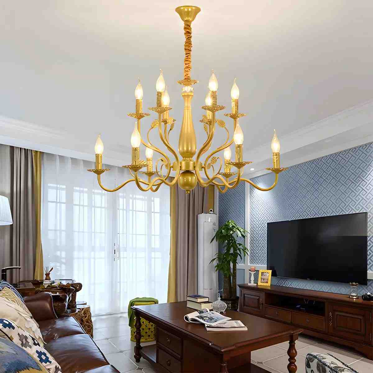 Antizer Double Layered Candle Chandelier for Dining Room