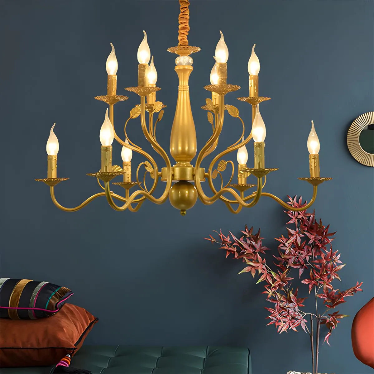Antizer Double Layered Candle Chandelier for Dining Room