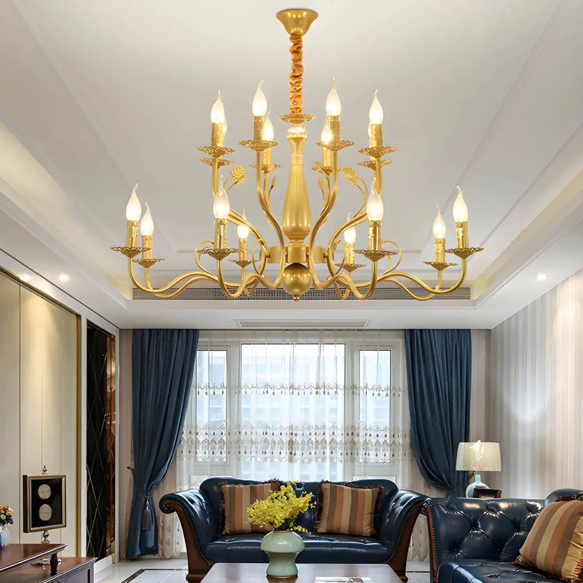 Antizer Double Layered Candle Chandelier for Dining Room