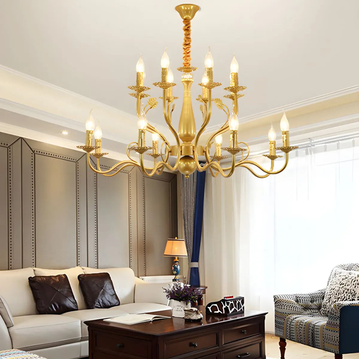 Antizer Double Layered Candle Chandelier for Dining Room