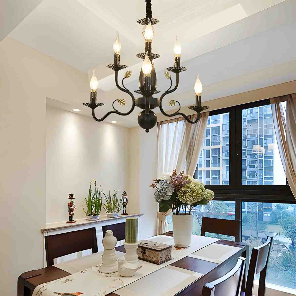 Antizer Double Layered Candle Chandelier for Dining Room